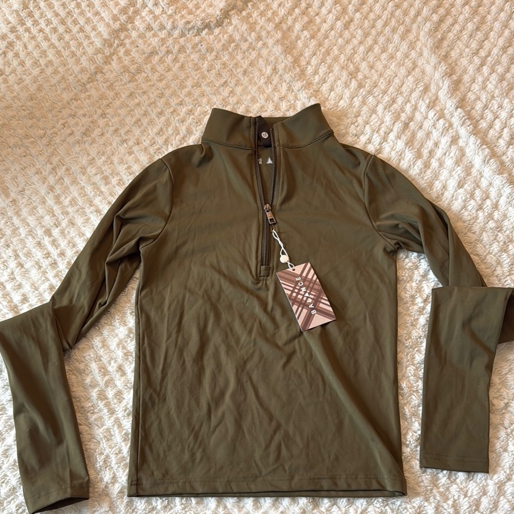 Balance Athletica Olive Green Quarter-Zip Pullover